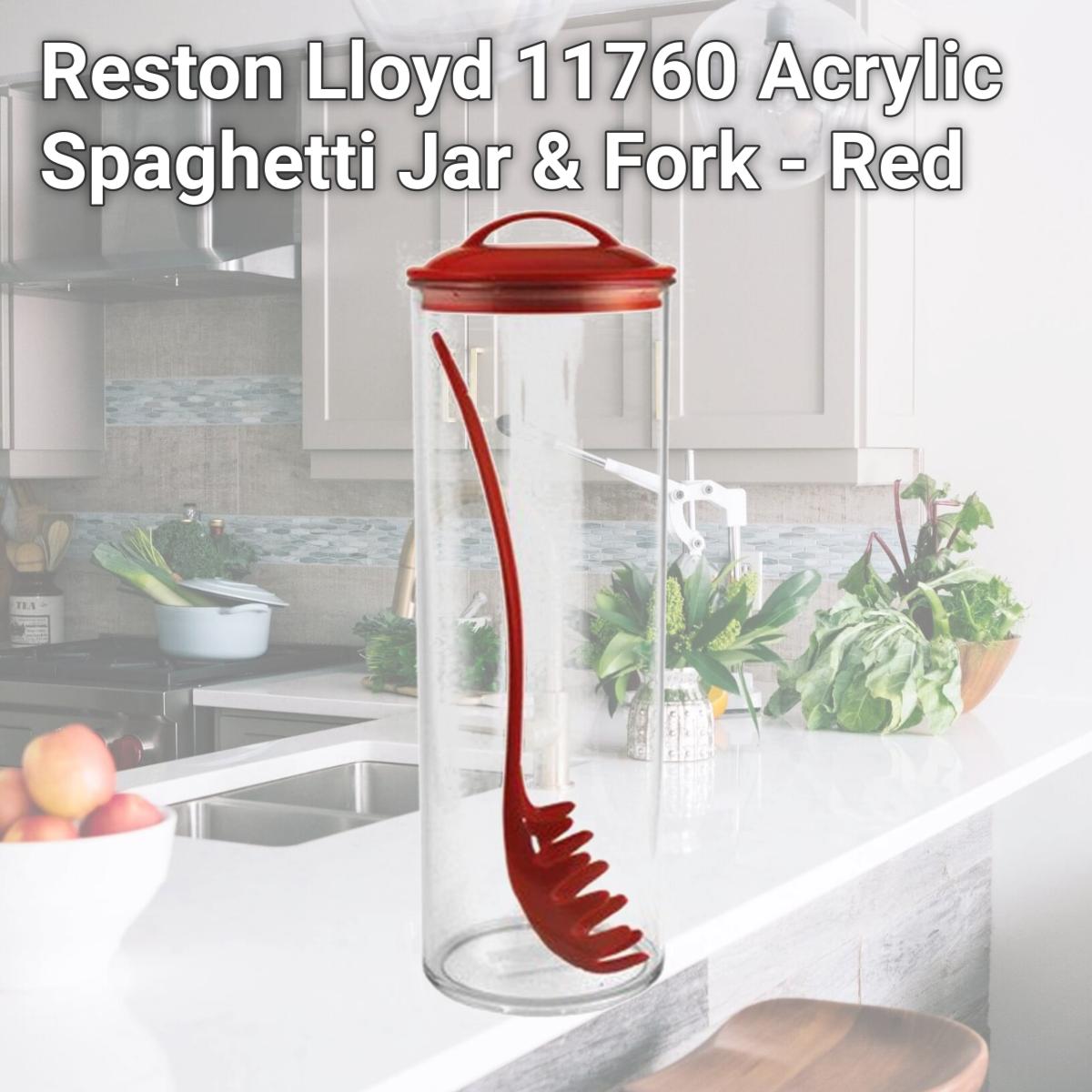 Picture of Reston Lloyd Spaghetti/Pasta Acrylic Canister with Matching Spaghetti Fork - Red