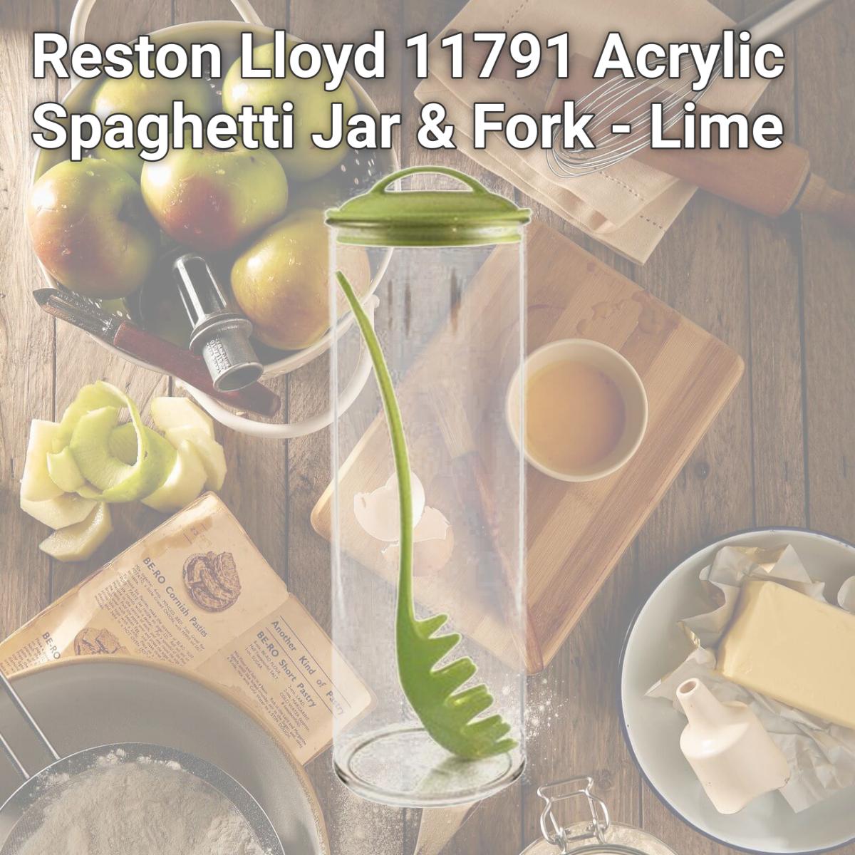 Picture of Reston Lloyd Spaghetti/Pasta Acrylic Canister with Matching Spaghetti Fork - Lime