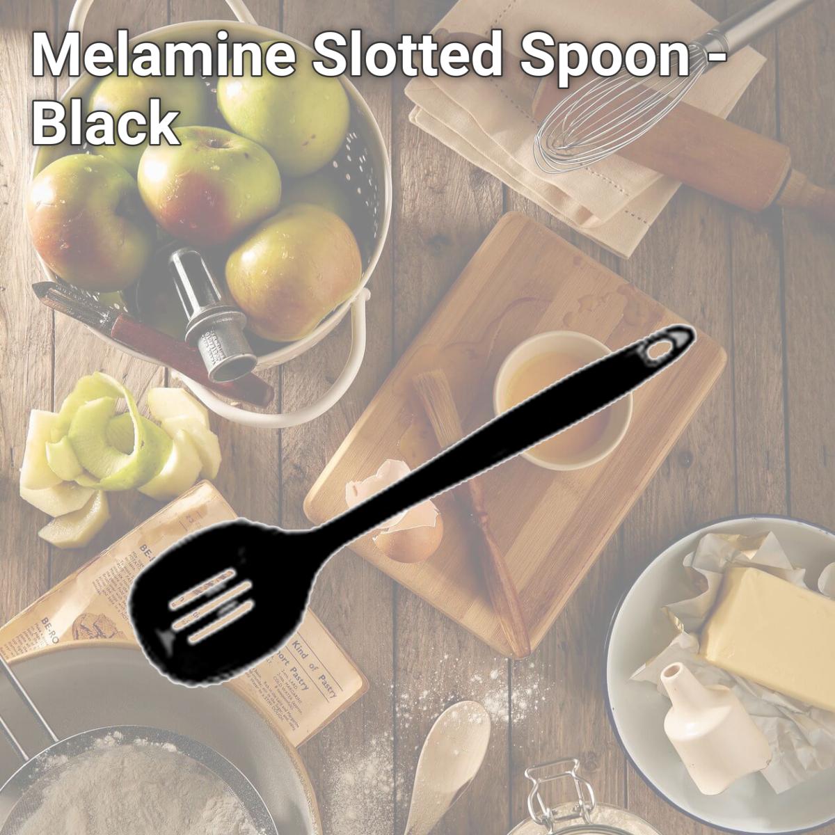 Picture of Reston Lloyd Melamine Slotted Spoon - Black