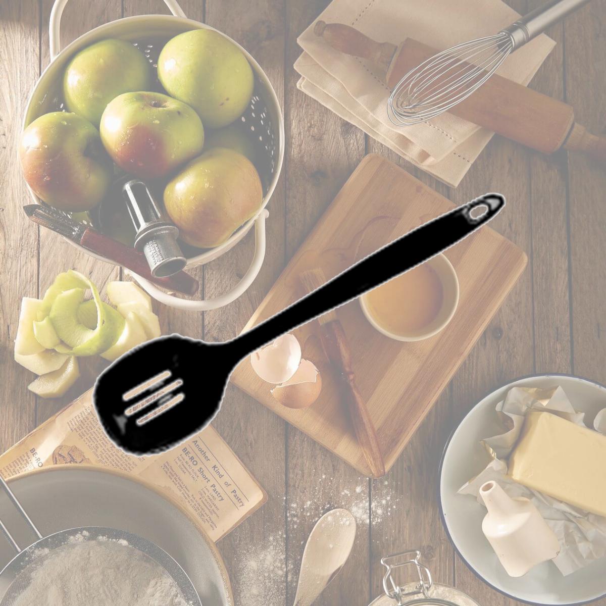 Picture of Reston Lloyd Melamine Slotted Spoon - Black
