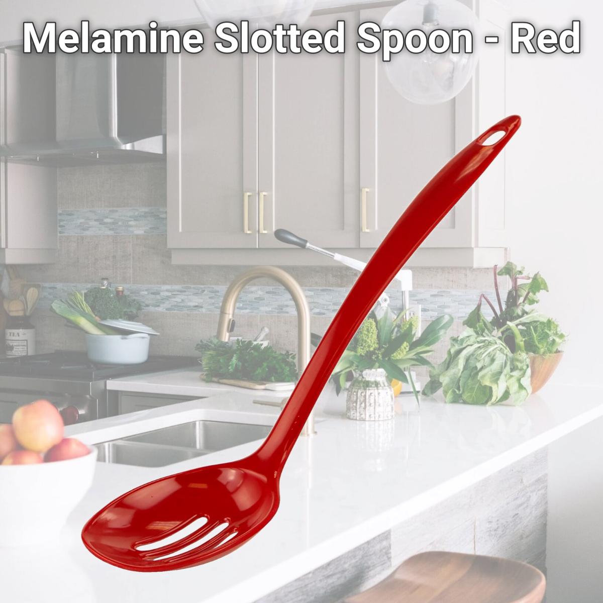 Picture of Reston Lloyd Melamine Slotted Spoon - Red
