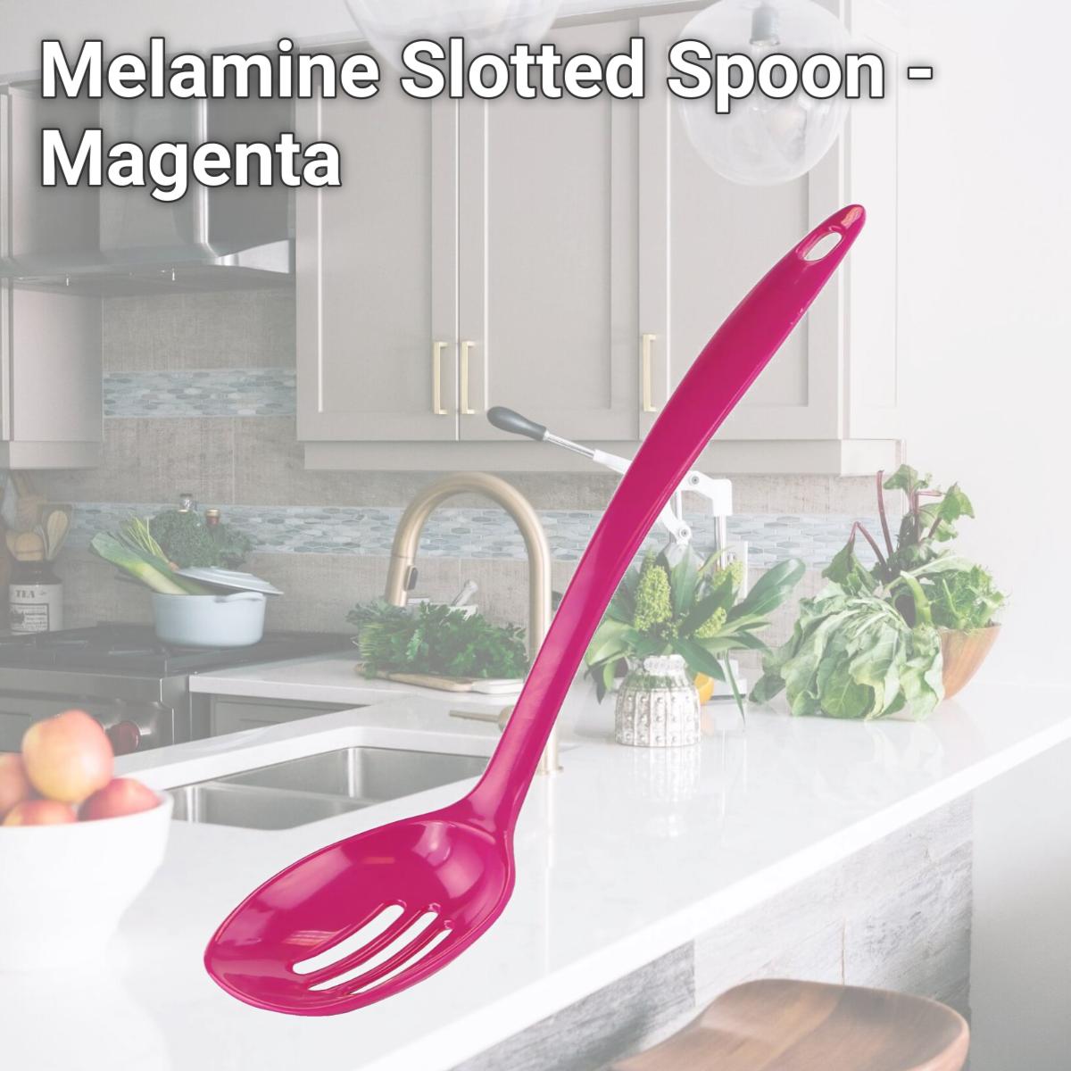 Picture of Reston Lloyd Melamine Slotted Spoon - Magenta