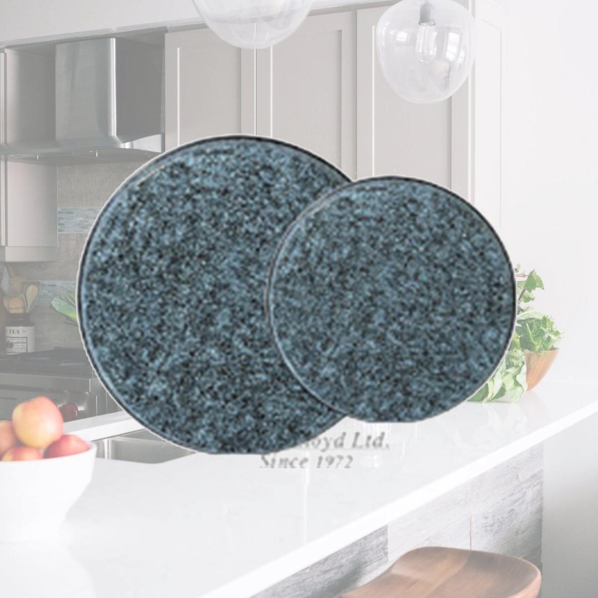 Picture of Reston Lloyd Burner Covers for Electric Stovetop, Decorative Lightweight Tin Covers, Set of 4 Covers (2-8 inch &amp; 2-10 inch), Conceals Messy Drip Pans  - Black Granite