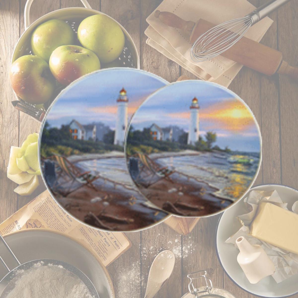 Picture of Reston Lloyd Burner Covers for Electric Stovetop, Decorative Lightweight Tin Covers, Set of 4 Covers (2-8 inch &amp; 2-10 inch), Conceals Messy Drip Pans  - A perfect Day