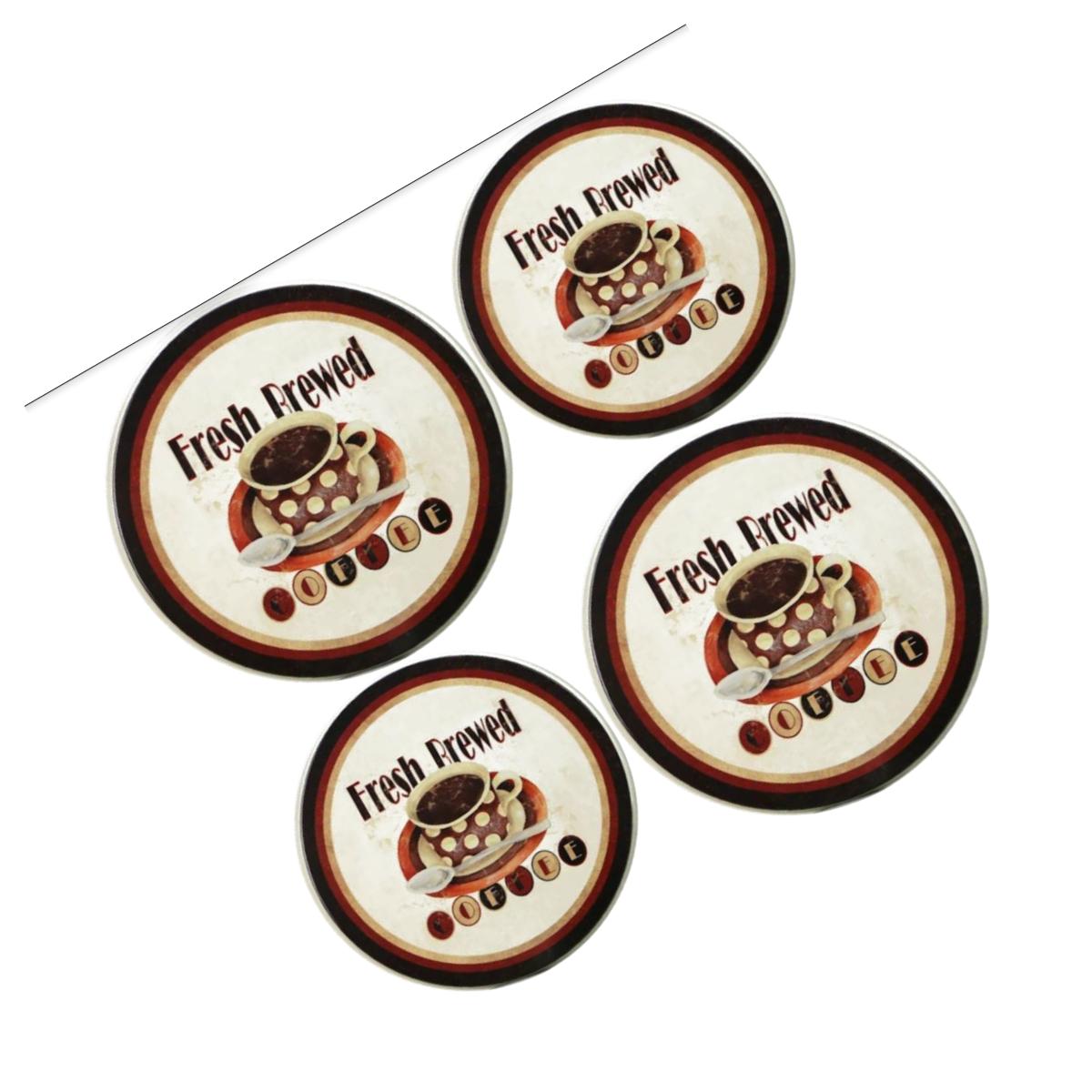 Picture of Reston Lloyd Burner Covers for Electric Stovetop, Decorative Lightweight Tin Covers, Set of 4 Covers (2-8 inch &amp; 2-10 inch), Conceals Messy Drip Pans  - Fresh Brewed