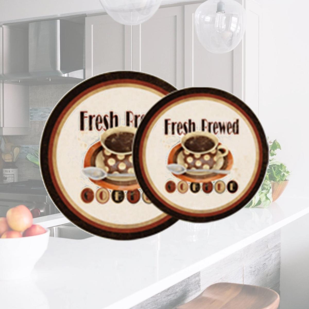 Picture of Reston Lloyd Burner Covers for Electric Stovetop, Decorative Lightweight Tin Covers, Set of 4 Covers (2-8 inch &amp; 2-10 inch), Conceals Messy Drip Pans  - Fresh Brewed