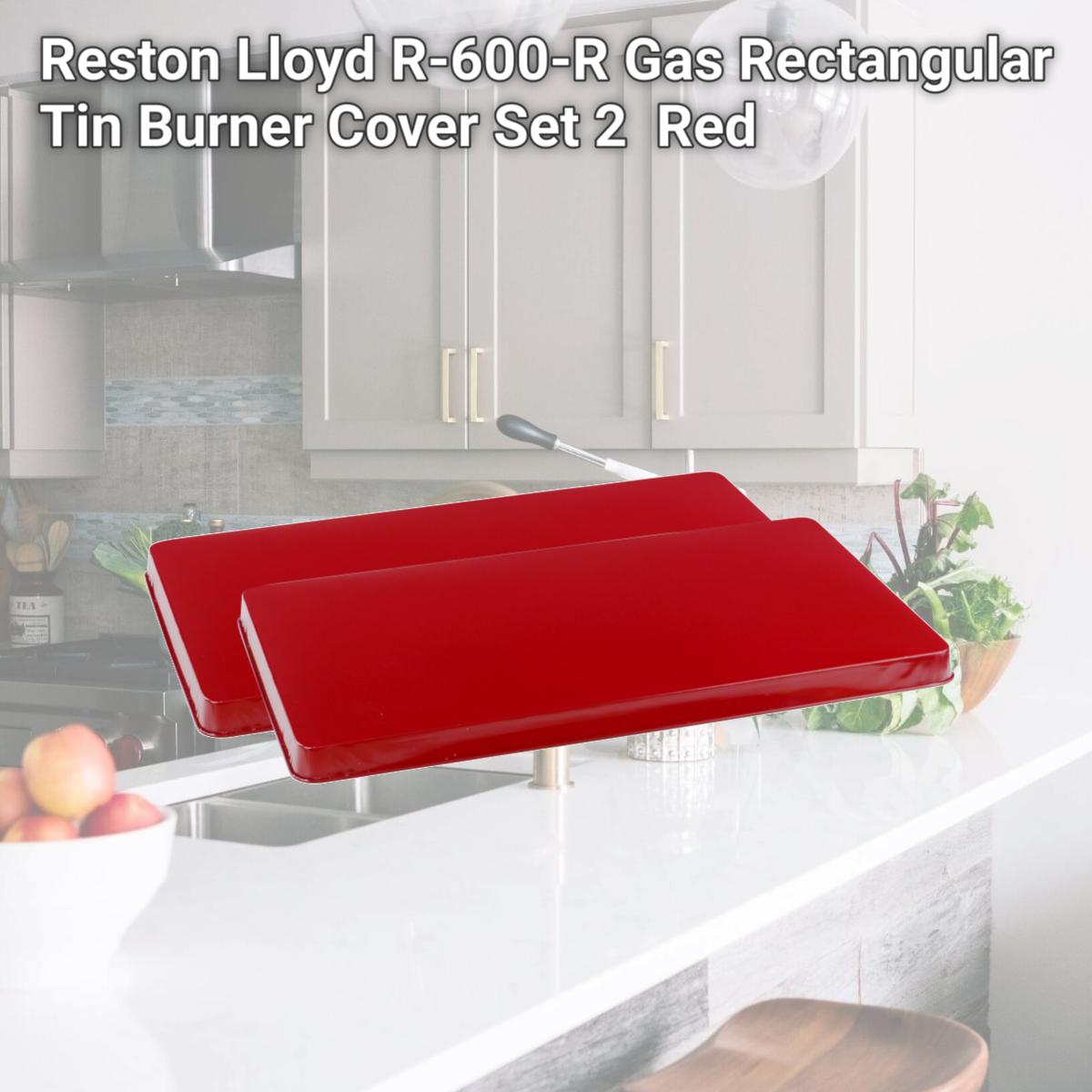 Picture of Reston Lloyd R-600-R Gas Rectangular Tin Burner Cover Set 2  Red 