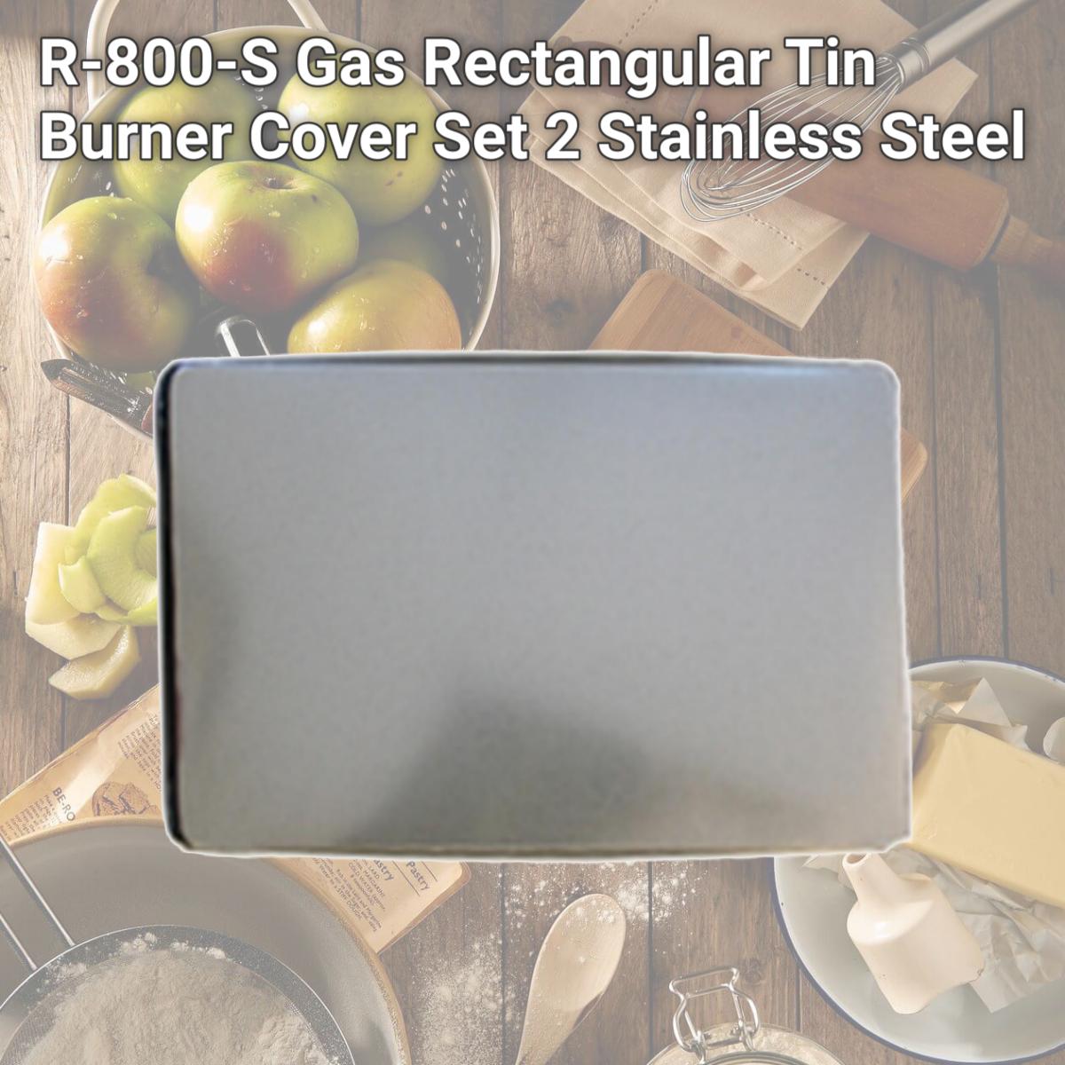 Picture of Reston Lloyd R-800-S Gas Rectangular Tin Burner Cover Set 2  Stainless Steel 