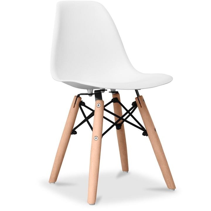 Al10066 Paris Woodleg Kids Playroom Chair, White - 12 X 10.6 X 10.6 In.