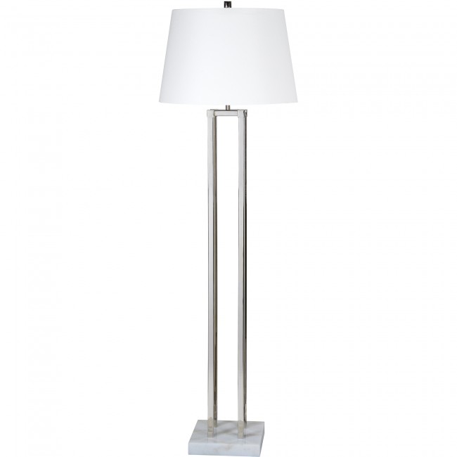 Lpf3085 Cameron Floor Lamp, Polished Nickel & White Marble - Medium