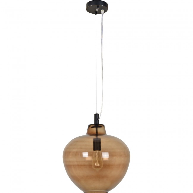 Lpc4265 Vareuse Ceiling Fixture, Oil Rubbed Bronze & Brown Glass - Small