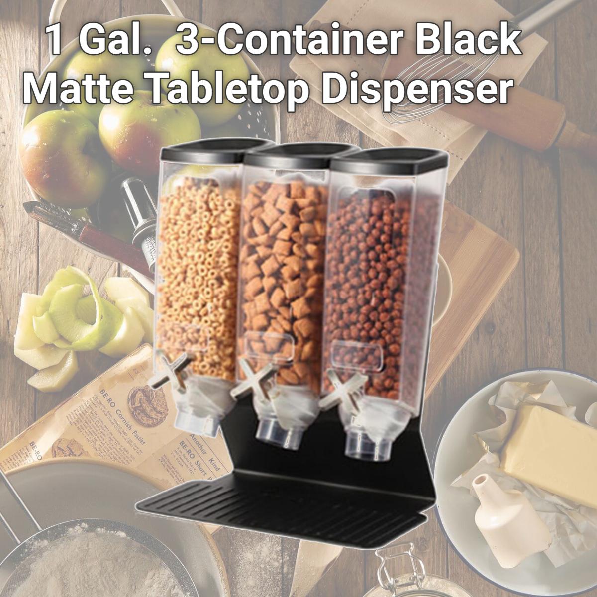 Picture of Rosseto EZ50399 1 Gal.  3-Container Black Matte Tabletop Dispenser