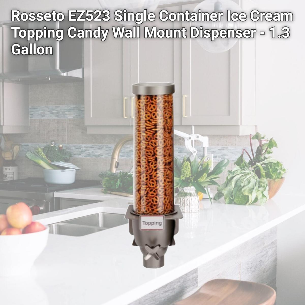 Picture of Rosseto EZ523 Single Container Ice Cream Topping Candy Wall Mount Dispenser - 1.3 Gallon