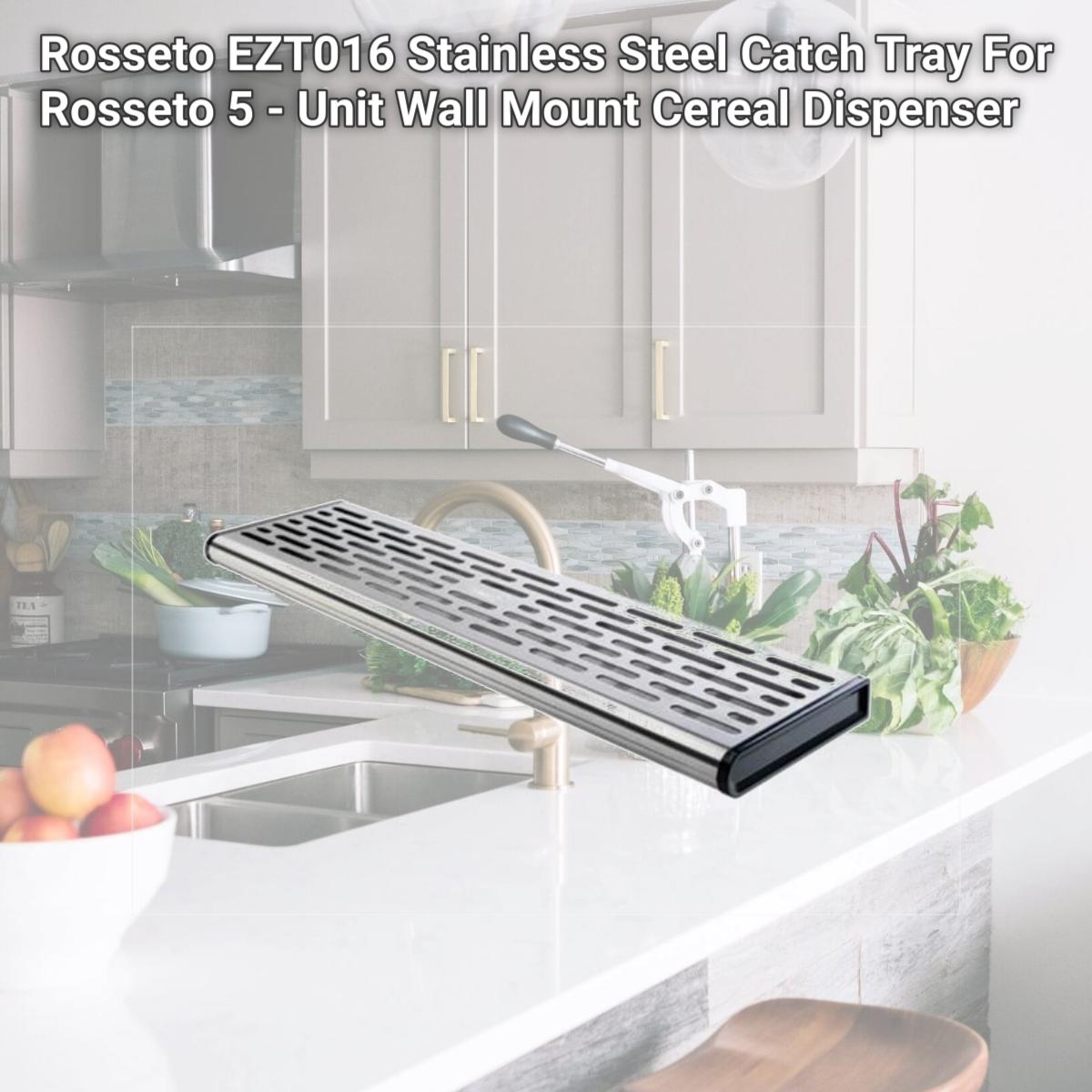 Picture of Rosseto EZT016 Stainless Steel Catch Tray For Rosseto 5 - Unit Wall Mount Cereal Dispenser