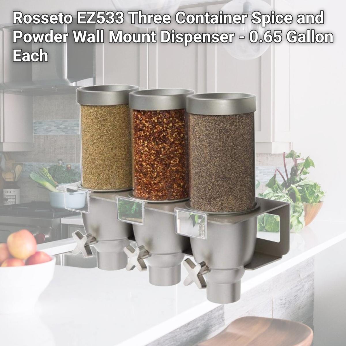 Picture of Rosseto EZ533 Three Container Spice and Powder Wall Mount Dispenser - 0.65 Gallon Each