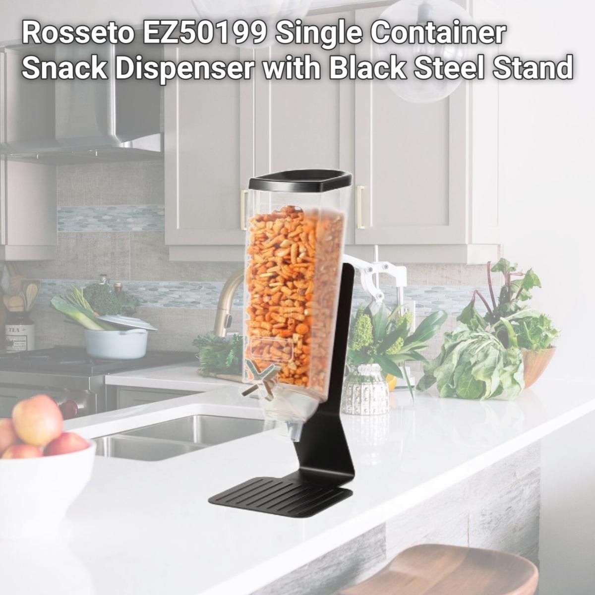 Picture of Rosseto EZ50199 Single Container Snack Dispenser with Black Steel Stand