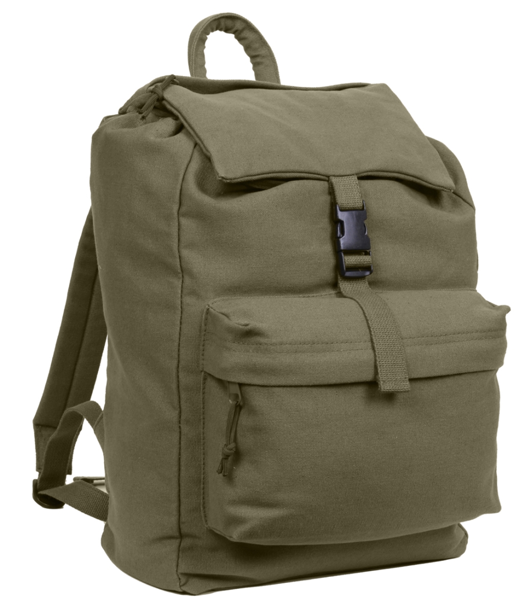 14457 Canvas Daypack Backpack, Olive Drab