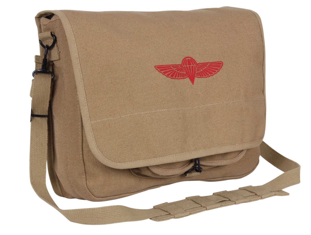 9322 Canvas Paratrooper Messenger Bag, Khaki