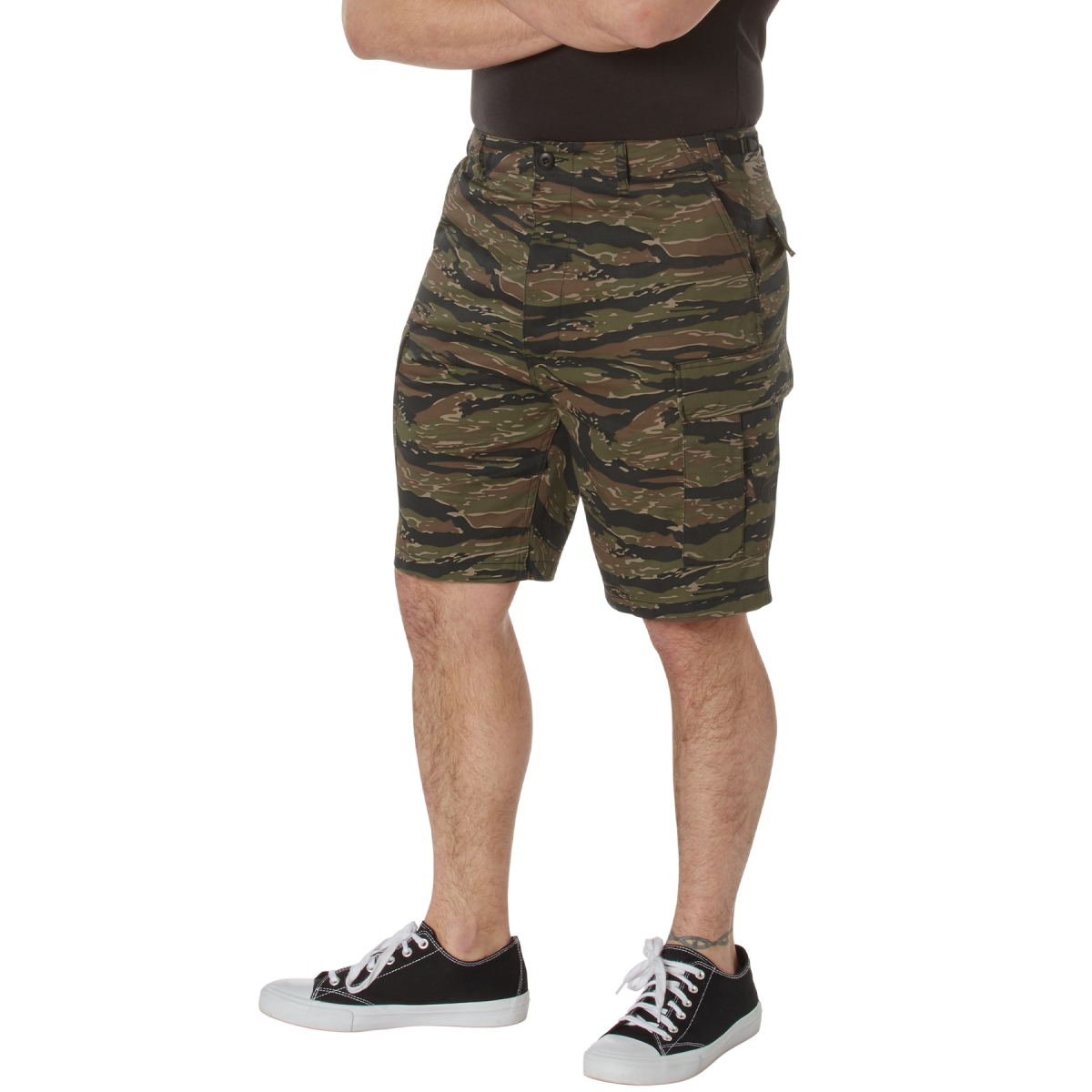7958 Men Camo Battle Dress Uniform Shorts, Tiger Stripe Camo - 2XL