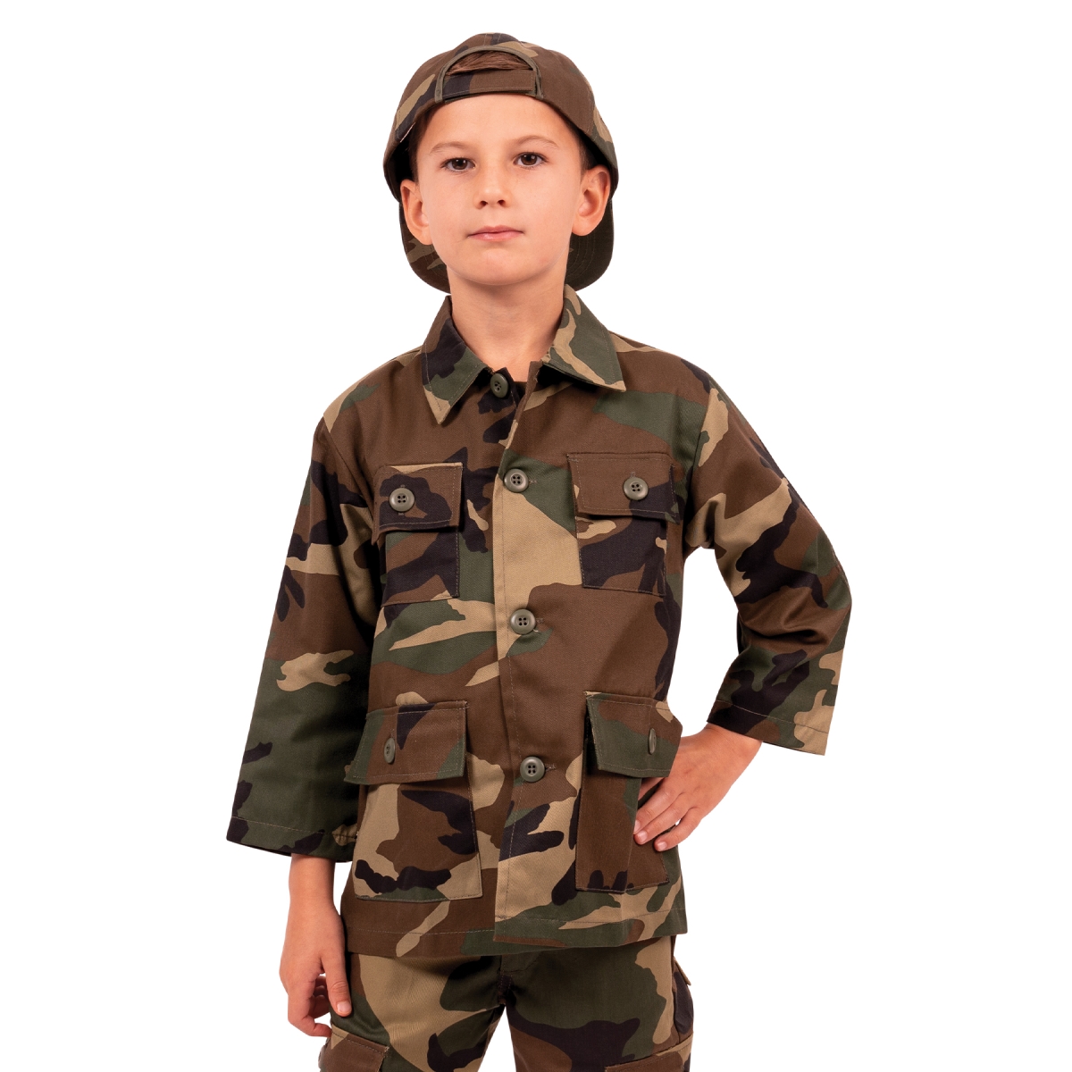 6968 Men Kids Camo Battle Dress Uniform Shirt, Woodland Camo - Size 20
