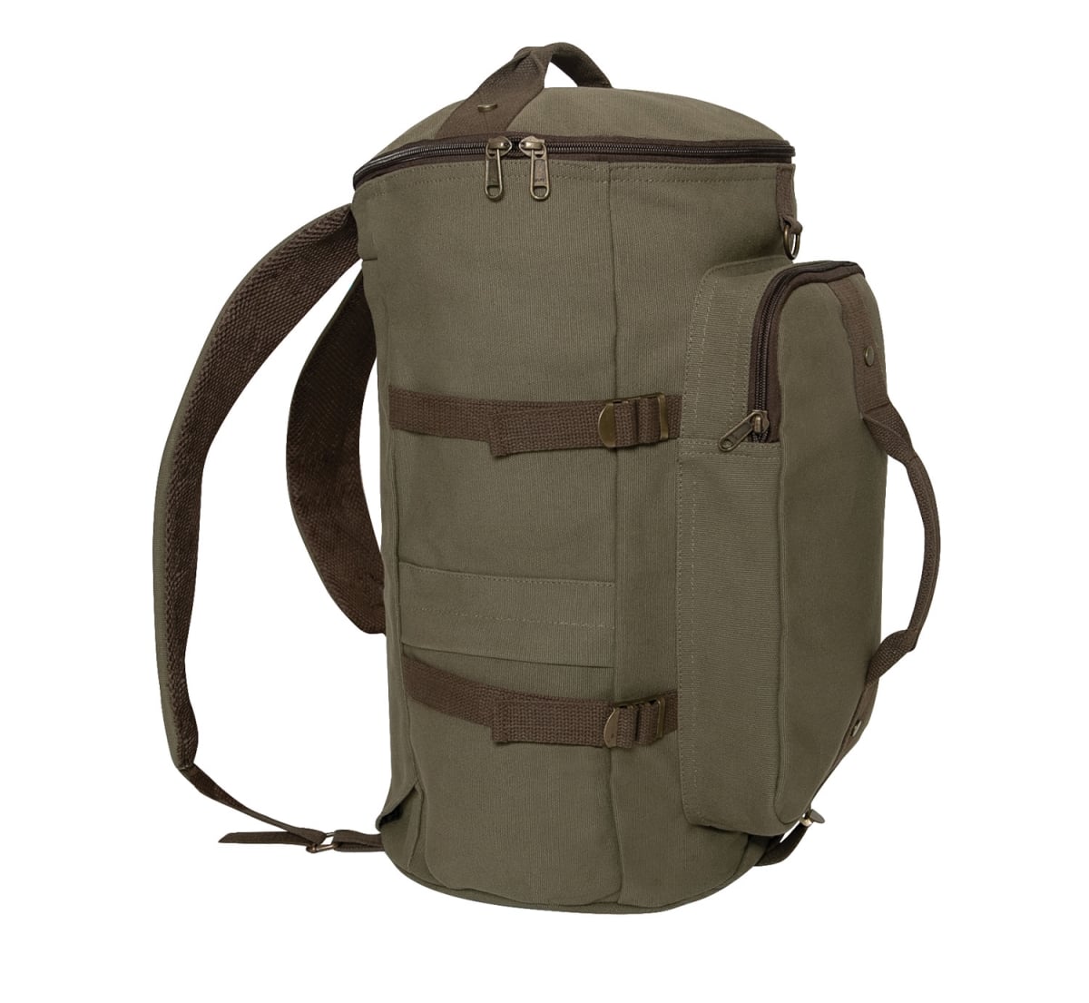 18985 19 in. Convertible Canvas Duffle & Backpack, Olive Drab