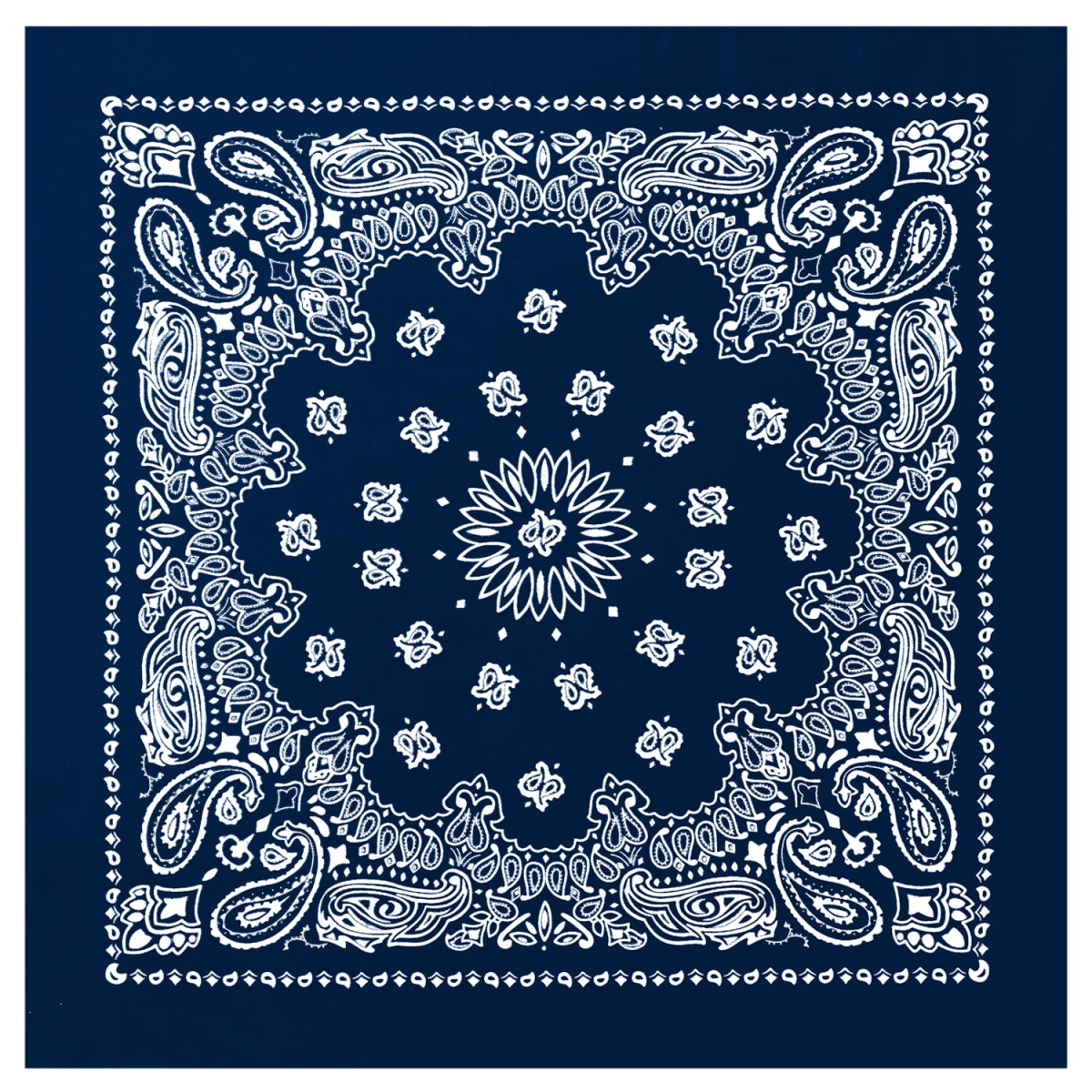 2832 22 x 22 in. Trainmen Paisley Bandana, Navy Blue