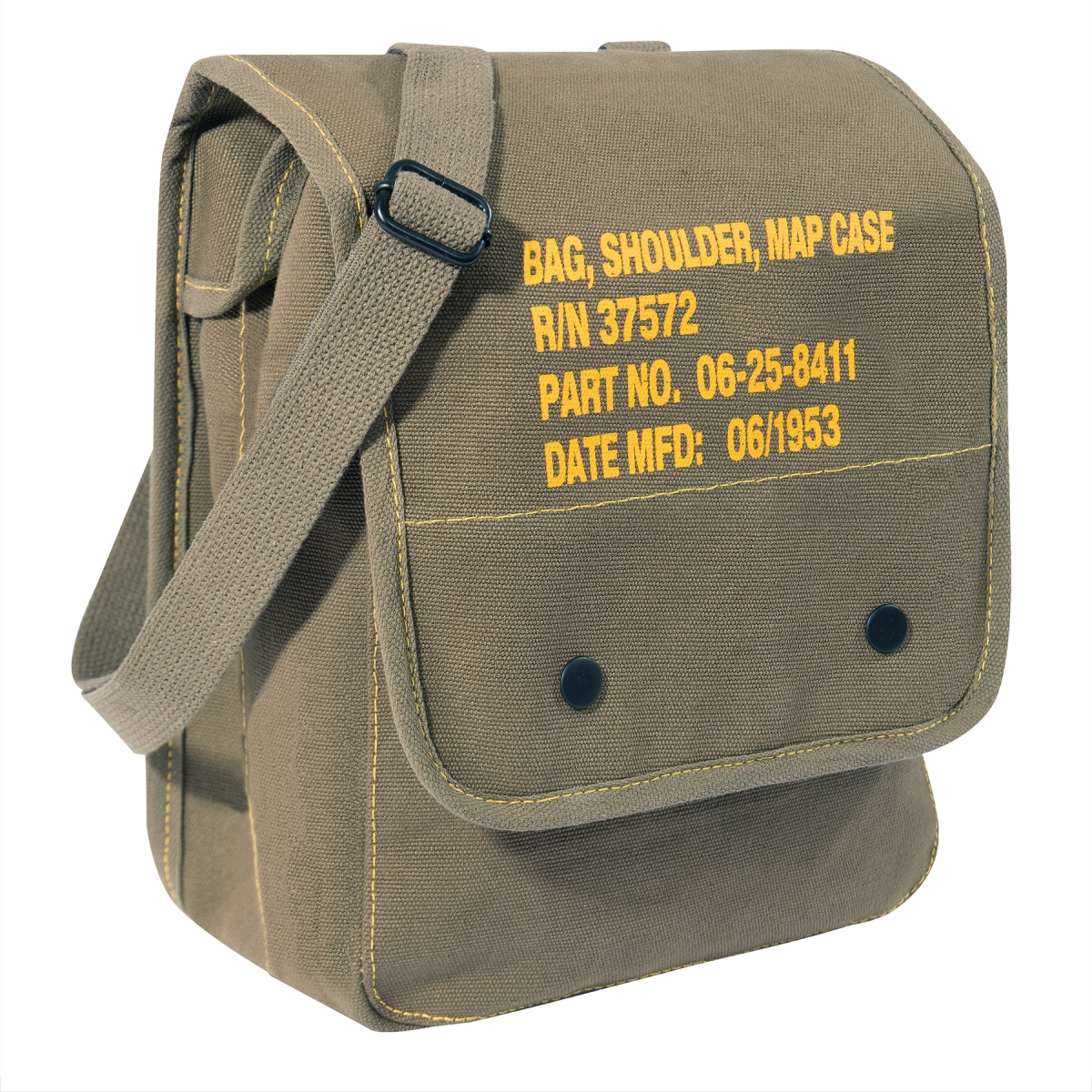 21062 Canvas Map Case Shoulder Bag with Military Stencil