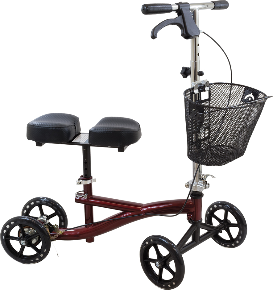 Roscoe Medical Knee Scooter With 8-hole Stem Burgundy