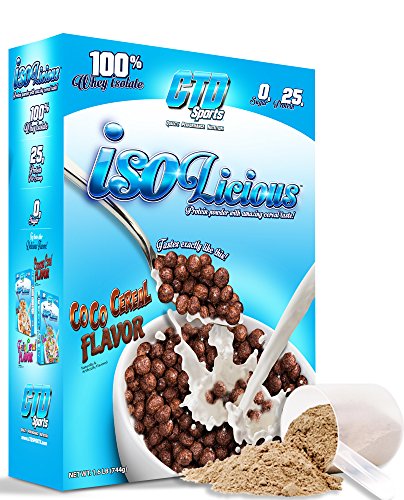 4330048 1.6 Lbs Isolicious 100 Percent Grass Fed Whey Protein Isolate Powder Coco Cereal