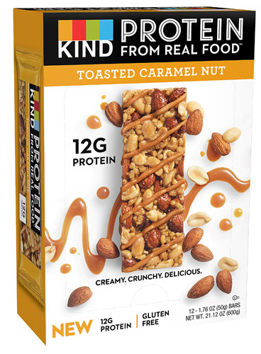 5010069 Protein Bar Gluten Toasted Caramel Nut, Toasted - 12 Bars