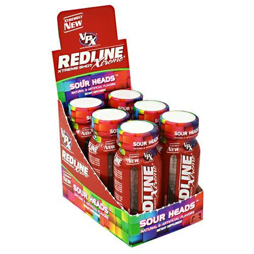 Vpx 840382 Redline Xtreme Shot, Sour Heads - Pack Of 4 & 6 Per Pack