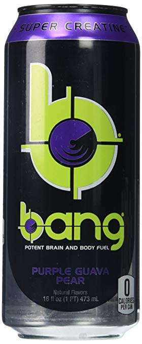 Vpx 840419 16 Oz Bang Ready To Drink Caffeine Free Purple Guava Pear, 12 Can
