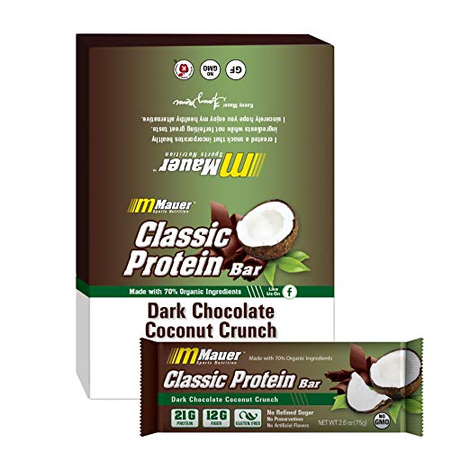 9910004 Classic Protein Dark Chocolate Covered Coconut Bar, 12 Count