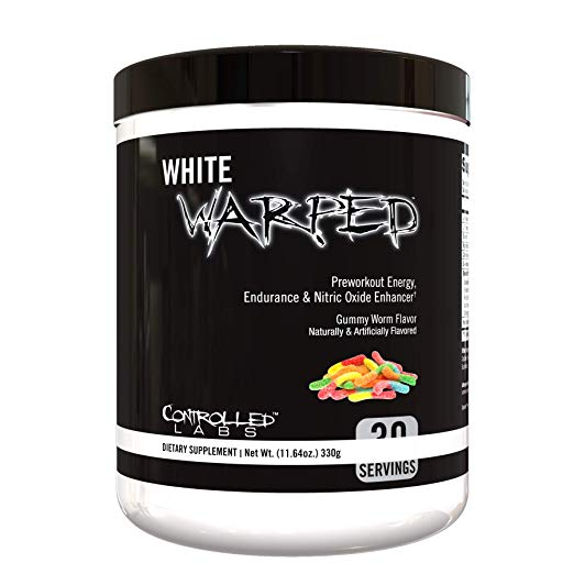 3770137 White Warped Gummy Worms Preworkout Energy, Endurance & Nitric Oxide Enhancer - 30 Serving