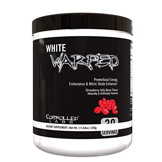 3770136 White Warped Strawberry Jelly Beam Preworkout Energy, Endurance & Nitric Oxide Enhancer - 30 Serving