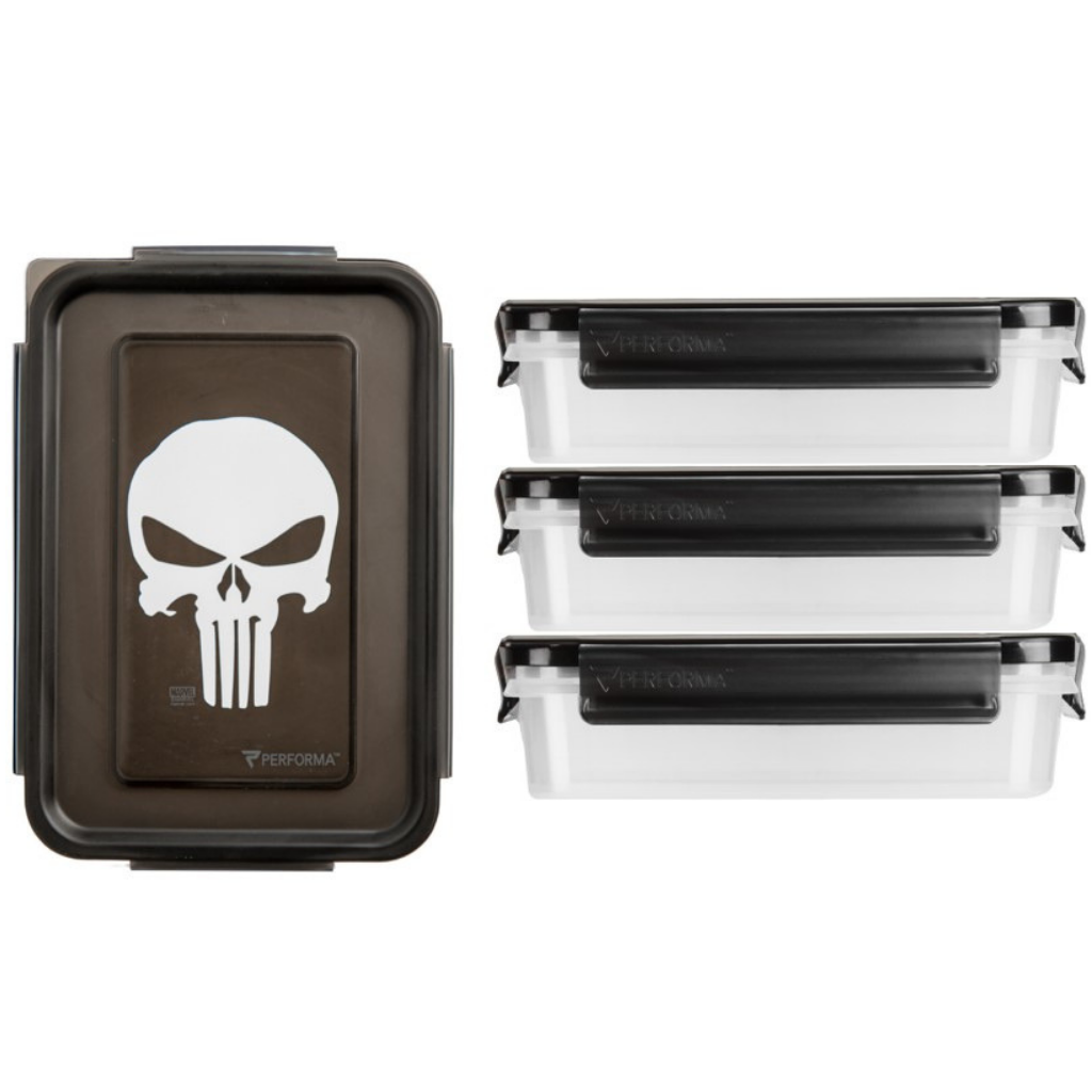 9080141 Meal Prep Container, Punisher - Pack Of 3
