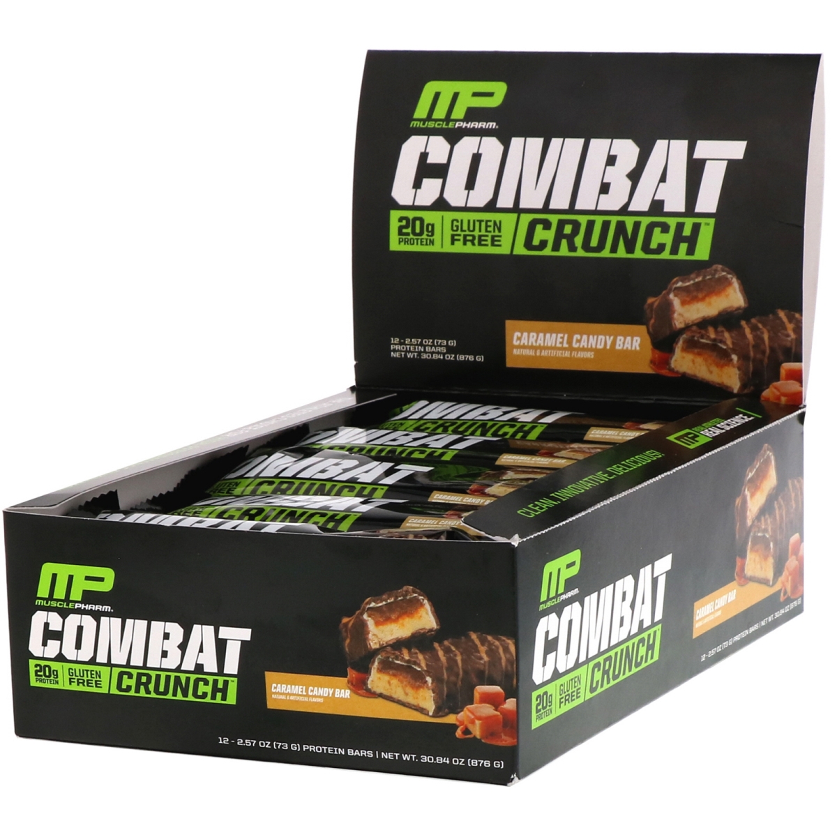 4820276 Combat Crunch Caramel Candy Bar - 12 Bars