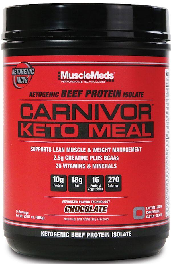 Muscle Meds 5680074 Carnivor Keto Meal, Chocolate - 14 Per Servings