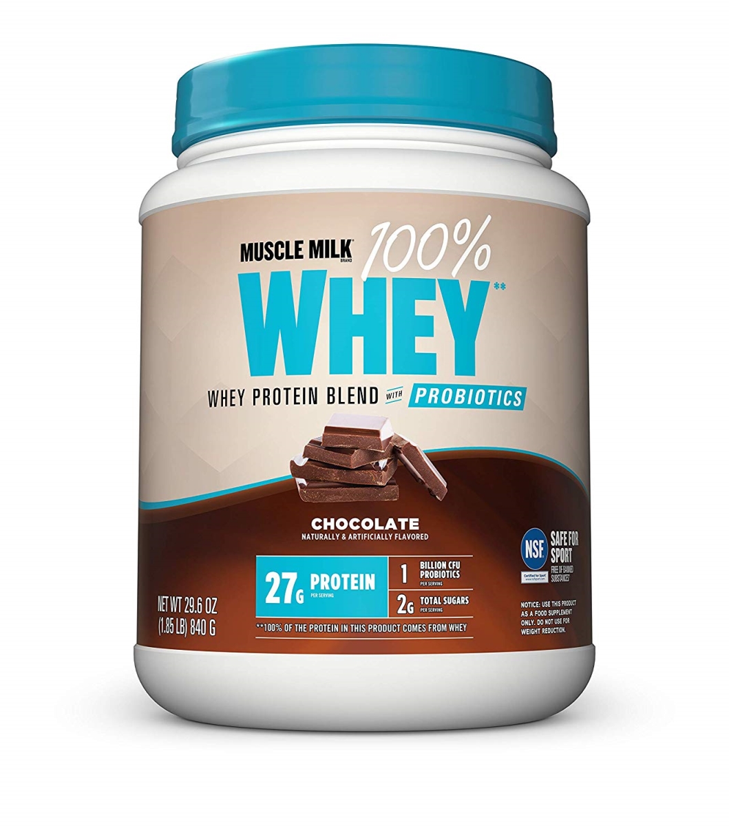 Cytosport 400382 Muscle Milk 100 Percent Whey Protein Powder Blend With Probiotics, Chocolate - 1.85 Lbs