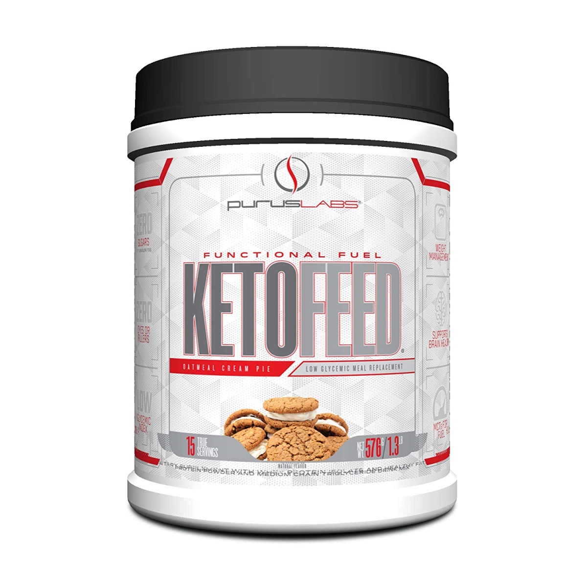 7330064 Ketofeed Replacement Shake For Clean Food, Oatmeal Cream Pie - 15 Servings