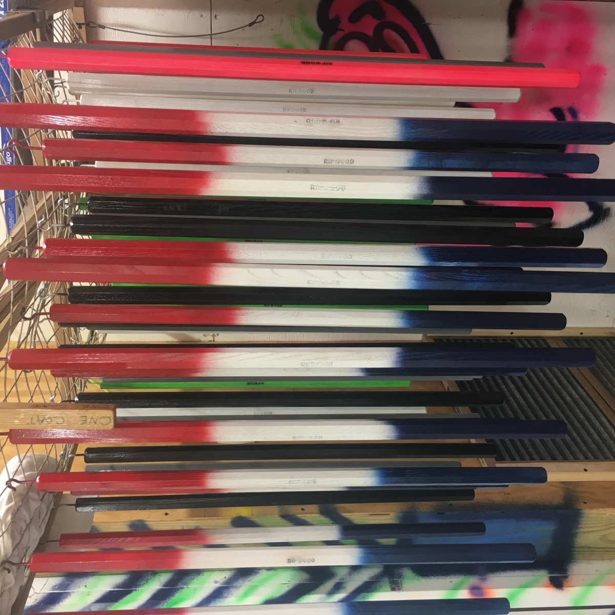 Usa Wood Lacrosse Attack Shaft - Red, White And Blue