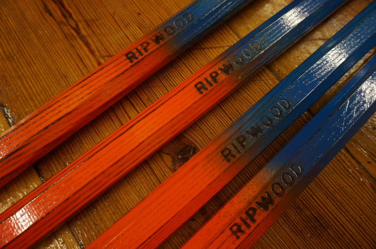 850400007631 Fluorescent Wood Lacrosse Attack Shaft - Orange