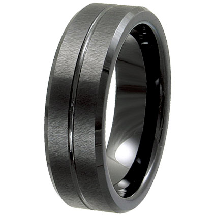 Cer-3069-sz-10 Ceramic Band Ring Size - 10, Black
