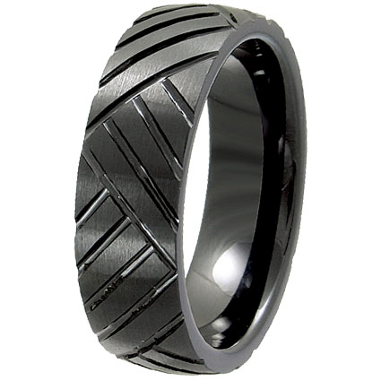 Cer-3089-sz-10 Ceramic Band Ring Size - 10, Black