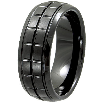 Cer-3092-sz-10 Ceramic Band Ring Size - 10, Black