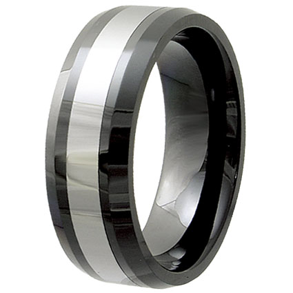 Tcr-3060l-sz-10 Bevel Style Ceramic Band Ring Size - 10