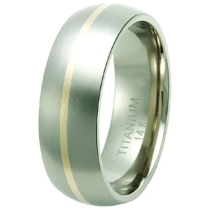 Tg-3038-sz-11 Gold Inlay Titanium Ring Size - 11