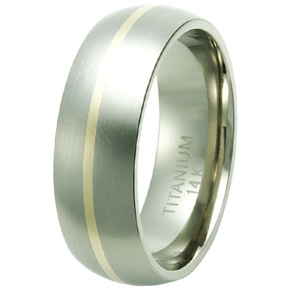 Tg-3038-sz-9 Gold Inlay Titanium Ring Size - 9