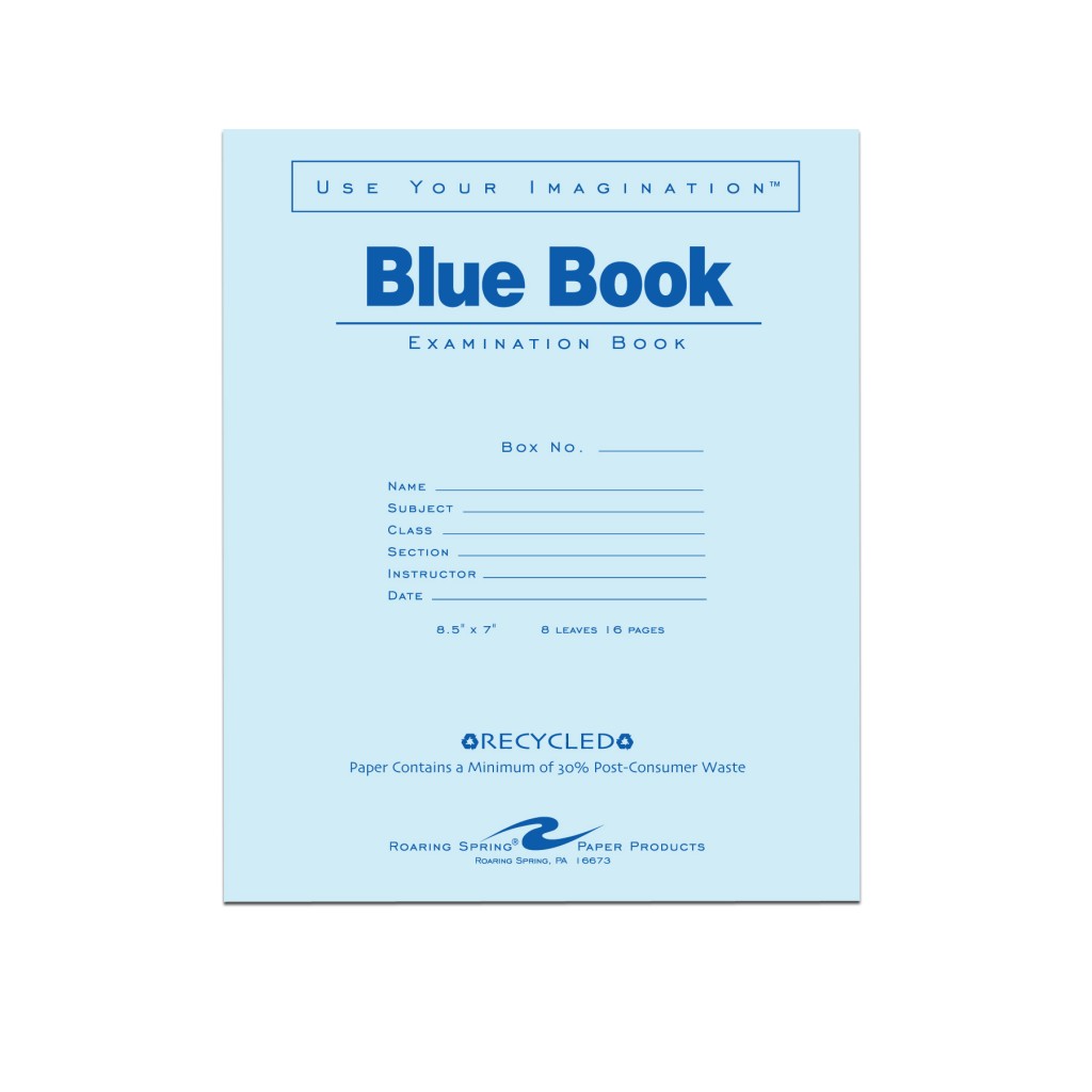 77608 Recycled Blue Exam Book - 600 Per Case