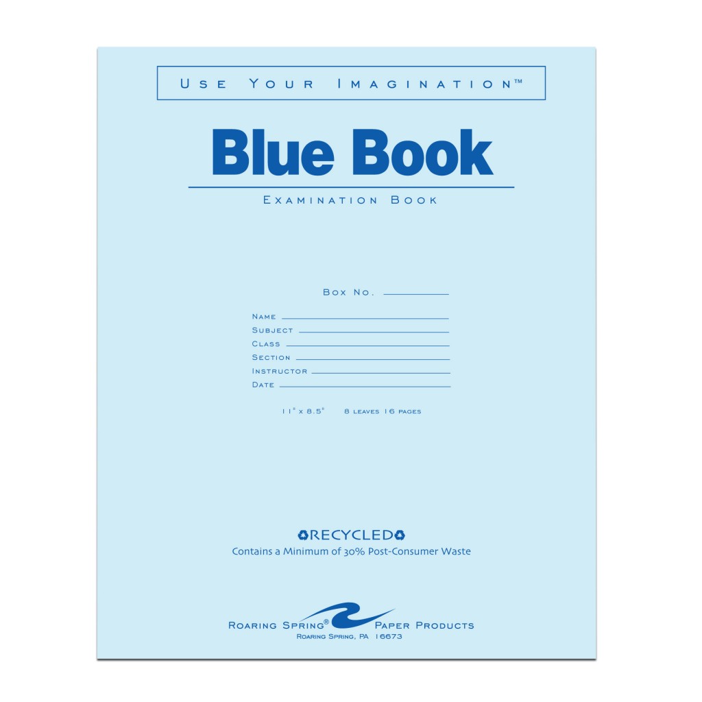 77609 Recycled Blue Exam Book - 500 Per Case